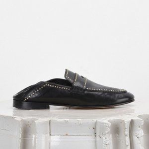 Isabel Marant Studded Black Leather Fezzy Loafers sz 11